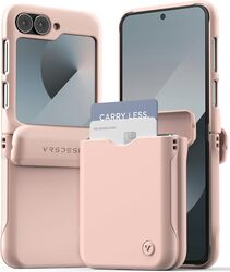 VRS Design Terra Guard Modern GO (Hinge Protection) for Samsung Galaxy Z Flip 6 case cover wallet (2 Card Holder Slot) - Pink Sand